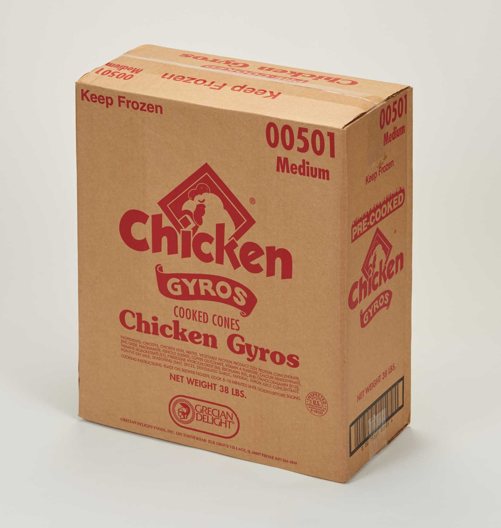 Grecian Delight Medium Chicken Pre Cooked Gyro Meat Cone, 19 Pound -- 2 per case.