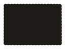 Hoffmaster 975-NMD37 Solid Black Color Recycled Placemat 9 3/4 x13 1/2 inch, Scallop Die Cut -- 1000 per case.