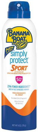 Banana Boat Simply Protect SPF 50 Clear Sunscreen Spray, 6 Ounce Bottle -- 12 per case