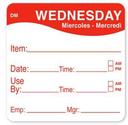 Daymark Square Wednesday Food Label, 2 x 2 inch -- 250 per case