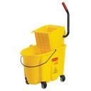 Rubbermaid WaveBrake Yellow Side Press Bucket and Wringer, 26 Quart Capacity
