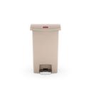 Rubbermaid Slim Jim Beige Step On Front Step Resin Container, 13 Gallon Capacity