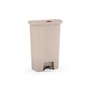 Rubbermaid Slim Jim Beige Step On Front Step Resin Container, 18 Gallon Capacity