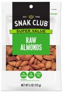 Century Snacks Snak Club Super Value Raw Almonds, 4 Ounce -- 6 per case