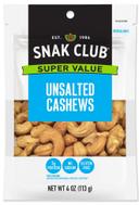 Century Snacks Super Value Unsalted Cashews, 4 Ounce -- 6 per case