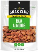 Century Snacks Snak Club Family Size Raw Almonds, 15 Ounce Bag -- 6 per case