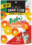 Century Snacks Snak Club Family Size Peach Rings, 11 Ounce -- 6 per case