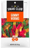 Century Snacks Snak Club Gummy Worms, 4 Ounce Bag -- 12 per case
