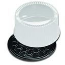 Displaycake Black 1-2 Layer Cake Display Container with Clear Dome Lid, 10 inch -- 80 per case.