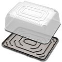 Displaycake Black 1/4 Size Sheet Cake Plastic Display Container with Dome Lid -- 80 per case.
