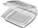 Seeshell Plastic Clear Medium Shallow Hinged Container -- 160 per case.
