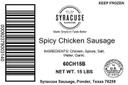 Syracuse Spicy Chicken Sausage, 15 Pound