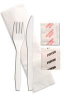 D and W Fine Pack Senate Fork Knife Salt and Pepper 1 Ply Napkin Meal Kit -- 500 per case.