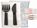 Forum Black Fork Knife Napkin Salt and Pepper Cutlery Kit -- 500 per case.