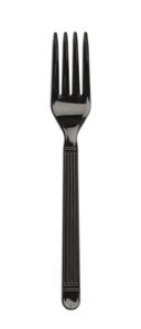 D and W Fine Pack Fork, Heavyweight Plastic Ebony Forum Bulk -- 1000 per case.