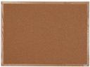 Aarco Clear Lacquer Finish Red Oak Frame Natural Pebble Grain Cork Bulletin Board, 36 inch Height x 48 inch Width