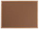 Aarco VIC Red Oak Frame Clear Lacquer Finish Tan Cork Bulletin Board, 36 inch Height x 48 inch Width