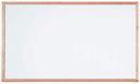 Aarco Red Oak Frame White Porcelain Enamel on Steel Marker Board, 24 inch Height x 36 inch Width