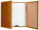 Aarco Oak Laminate Enclosed Melamine Planning Board, 36 inch Height x 36 inch Width