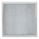 Aarco Clear Satin Anodized Finish Outdoor Enclosed Aluminum Bulletin Board with Single Door, 36 inch Height x 36 inch width