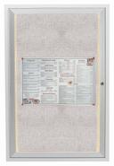 Aarco Clear Satin Anodized Finish Illuminated Outdoor Enclosed Aluminum Bulletin Board with Single Door, 24 inch Height x 18 inch width