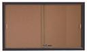 Aarco Bronze Anodized Powder Coat Frame Enclosed Bulletin Board with Sliding Glass Doors, 36 inch Height x 60 inch Width