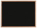 Aarco VIC Red Oak Frame Clear Lacquer Finish Black Cork Bulletin Board, 36 inch Height x 48 inch Width