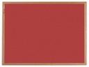 Aarco VIC Red Oak Frame Clear Lacquer Finish Red Salsa Cork Bulletin Board, 36 inch Height x 48 inch Width