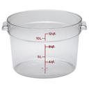 Cambro Camwear Polycarbonate Clear Round Food Storage Container, 12 Quart Capacity