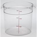 Cambro Camwear Polycarbonate Clear Round Food Storage Container, 6 Quart Capacity