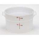 Cambro Polyethylene Round White Food Storage Container, 2 Quart Capacity