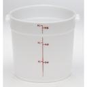 Cambro Polyethylene Round White Food Storage Container, 6 Quart Capacity