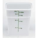 Cambro Camsquares Poly Kelly Green Graduation Mark White Food Storage Container, 4 Quart Capacity