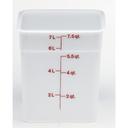Cambro Camsquares Poly Winter Rose Graduation Mark White Food Storage Container, 8 Quart Capacity