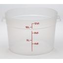 Cambro Polypropylene Translucent Round Food Storage Container, 12 Quart Capacity
