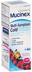 Mucinex Childrens Very Berry Flavor Multi Symptom Cold Relief Liquid, 4 Fluid Ounce -- 6 per case