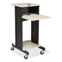 Oklahoma Sound Ivory/Black 4 Shelves Premium Presentation Cart, 18 x 30 x 40.5 inch