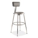 NPS 6400 Series Gray 19 to 27 inch Seat Height Adjustable Heavy Duty Padded Stool with Backrest, Supports 300 Pound