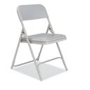 NPS 800 Series Gray Seat/Back Gray Base Premium Plastic Folding Chair with 18 inch Seat Height, Supports 500 Pound -- 4 per case
