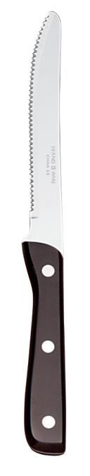 World Tableware 9.25 Inch Round Tip Steak Knife with Black Bakelite Handle -- 12 per case.
