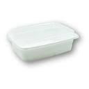 CTC 16 Ounce Rectangular White Base with Clear Lid Takeout Container, 150 count