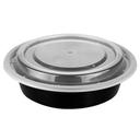 CTC 16 Ounce Round Black Base with Clear Lid Takeout Container, 150 count