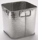 American Metalcraft Stainless Steel Hammered Finish Square Tub, 8 inch Square