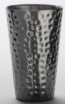 American Metalcraft Stainless Steel Black Hammered Mirror Finish Double Wall Tumbler, 16 Ounce
