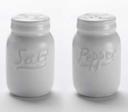 American Metalcraft Ceramic White Mason Jar Salt and Pepper Shaker Set, 2 Ounce -- 1 set