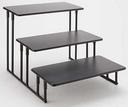 American Metalcraft Black Rectangular Fixed Three Tier Stand, 20 x 13 3/4 x 12 inch