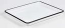 American Metalcraft Black Rimmed Rectangular White Melamine Bowl, 36 Ounce