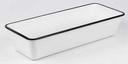 American Metalcraft Black Rimmed Rectangular White Melamine Bowl, 106 Ounce
