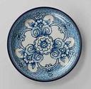 American Metalcraft Isabella Collection Melamine Blue and White Plate, 6-1/2 inch Dia X 5/8 inch Height