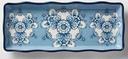American Metalcraft Isabella Collection Melamine Blue and White Rectangular Platter, 14 inch Length x 5-5/8 inch Width x 1-1/4 inch Height